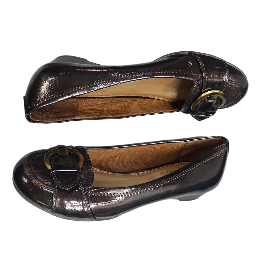 LifeStride Soft System Margot Ballet Flats Womens US Size 7.5M Brown Slip On